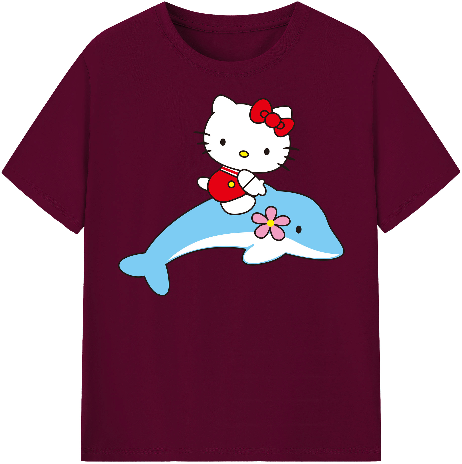 （画像用） Hello Kitty ハローキティ レディースカジュアルプリントTシャツ（綿100％）